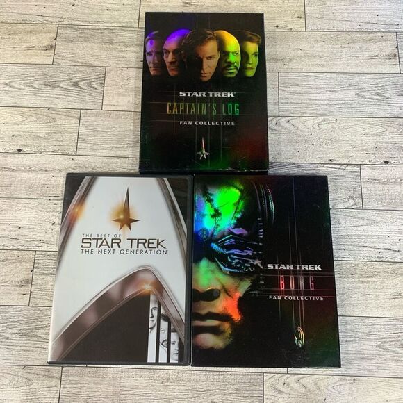 Star Trek Lot of 3 DVDs Captains Log The Next Generation & Borg - Picture 1 of 2